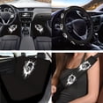 thumbnail image 2 of Jeiento Skeleton Car Seat Cover Full Set with Car Front Back Floor Mats Armrest Cover Seatbelt Pads Cup Coaster Wristlet Keychain Universal Fits for Cars Truck Van SUV Sedan Black Auto Accessory, 2 of 7
