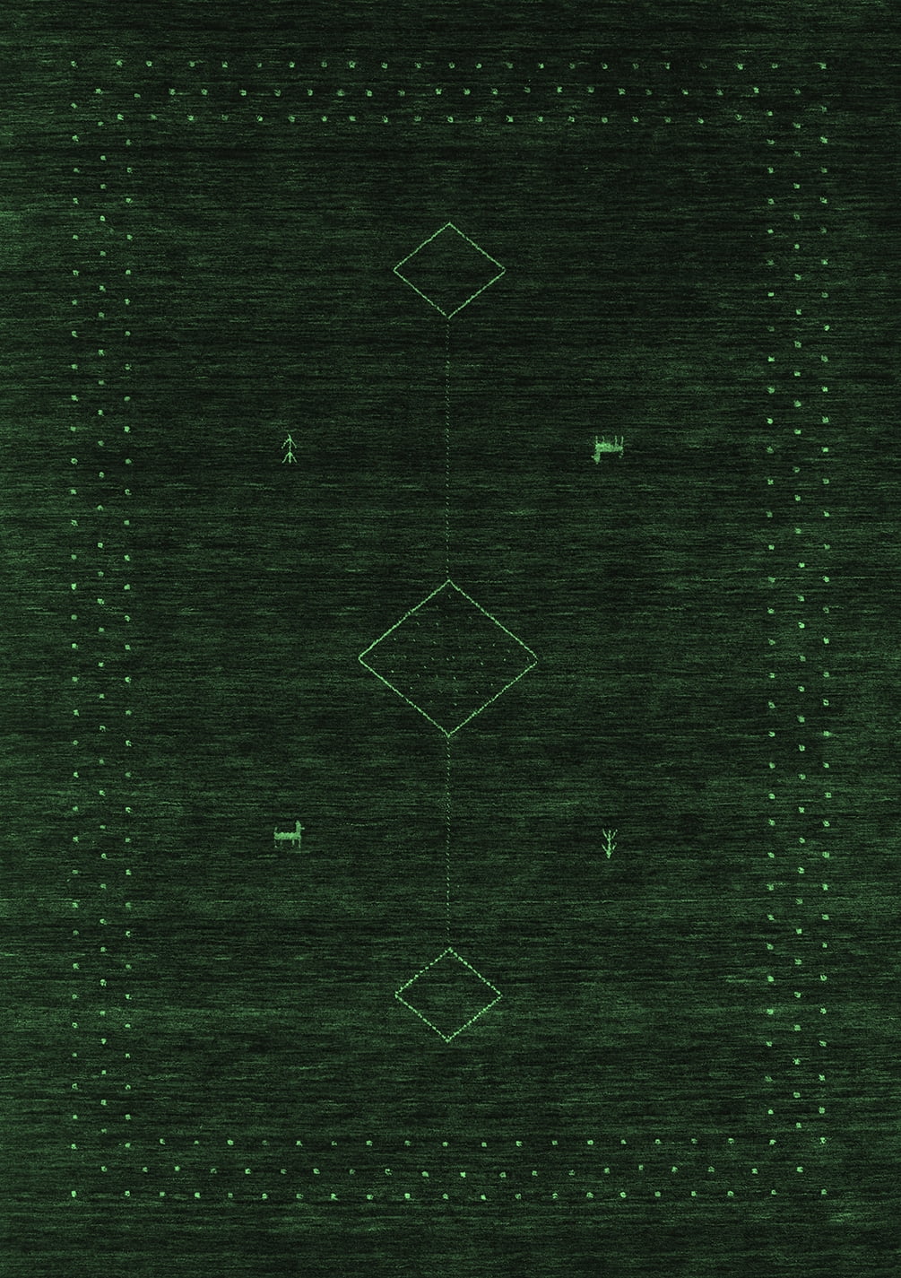Ahgly Company Indoor Rectangle Abstract Emerald Green Contemporary Area ...
