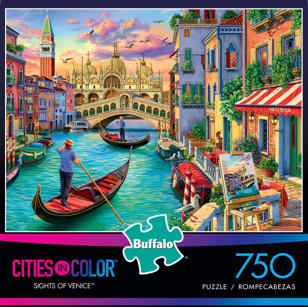 Buffalo Games - Le puzzle Cities in Color - Sights of Venice - en 750 pièces