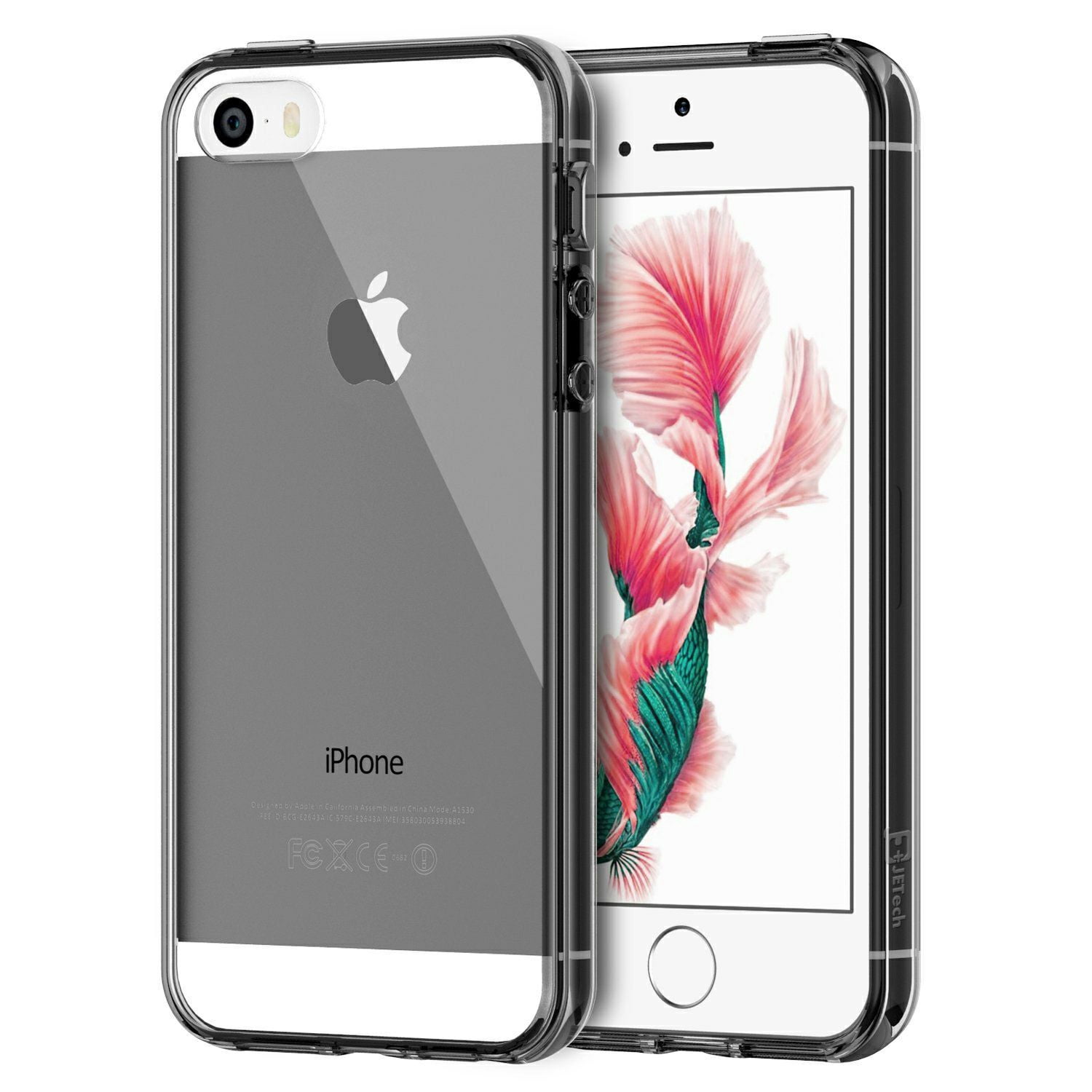 JETech Funda para iPhone SE 2016 (no para 2020), iPhone 5s y iPhone 5, a  prueba de golpes, parte trasera transparente antiarañazos, color gris