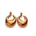 thumbnail image 3 of Clip-on Earrings Shiny Mirror Hoop Earrings Puffy 2.5 inch Gold Tone, 3 of 3
