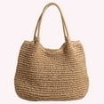 thumbnail image 5 of HBASD Straw Bags For Women | 18.5x14.57in Travel Straw Totes Bag Woven Summer Handmade Shoulder Bag Handbag (Beige), 5 of 6