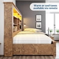 thumbnail image 4 of amerlife Twin Daybed with Bookcase Headboard, USB-C Charging, RGB Lights & 3 Drawers, No Box Spring Needed, Platform Bed Frame for Teens, Dorms, Guest Room,Rustic Oak, 4 of 9