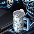 thumbnail image 6 of OBREWU Blue Pioneer Flower Tumbler with Handle and Lid,Blue Pioneer Flower 40oz Double Wall Vacuum Insulated Tumbler,Cups Gift for Women and Men, 6 of 7