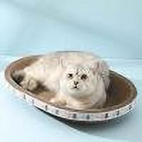 Qholemyo Ellipse Corrugated Paper Cat Scratcher Interactive Cat Toys Pet Scratching Tray For Indoor Cats