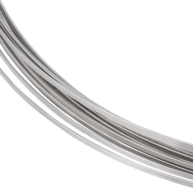 Alambre plano de acero inoxidable calibre 25, 23 pies, 1,6 mm de ancho. Alambre de metal flexible para manualidades, ideal para la fabricación de joyas, marcos de resina y arreglos florales.