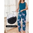thumbnail image 2 of Avidlove Maternity Pajamas and Robe Set 3 Piece Double Layer Sleeveless Nursing Top,Pregnancy Pants with Robe Pjs Sleepwear, 2 of 8