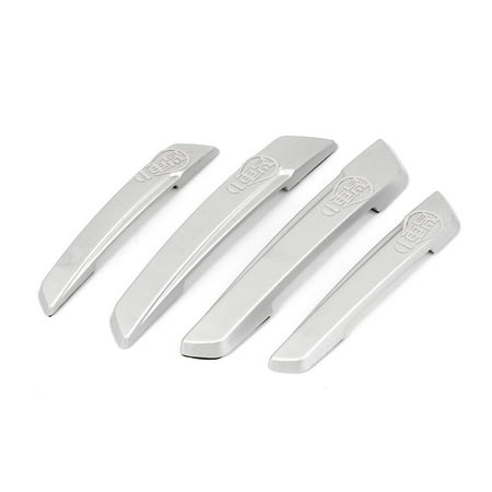 Unique Bargains 4 Pcs Car Simple Door Edge Guards Bumper Protector Silver Tone