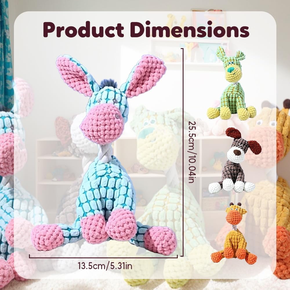 2026 New Dog Toys, Indestructible Plush Dog Toy for Aggressive Chewers, Interactive Squeaky Soft Puppy Chew Toy, Durable Teething Toys for Small Medium Large Dogs