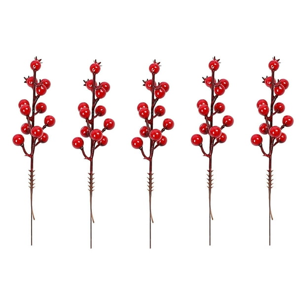 Decoraciones de Navidad Rojas Flores de Navidad Artificiales 5Pc Conjunto para la Decoración Del Hogar de Vacaciones
