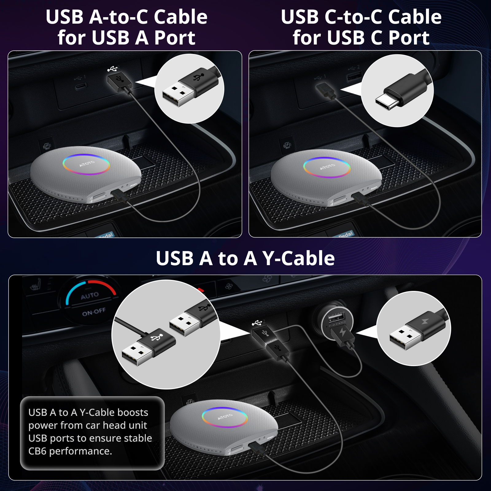 ATOTO Carplay Ai Box Gen 2 AI Smart Box 4G+64G Wireless CarPlay