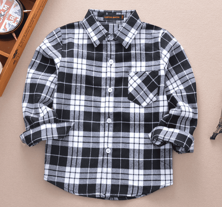 OCHENTA Little Big Boys' & Men's Plaid Flannel Button Down Shirt Family Matching Tops 