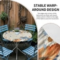 thumbnail image 2 of Orange Blue Pumpkin Fall Round Tablecloth for 45-54 Inch Tables,Fitted Table Cover with Elastic Edge,Thanksgiving Maple Leaves Branch Waterproof Outdoor Table Cloth Protector for Patio Garden Dinner, 2 of 9