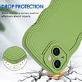 thumbnail image 3 of Case for iPhone 14 Case Wave, Curly Frame Design for Women Girls, Cute Wavy Solid Color Aesthetic Phone Case Soft Flexible TPU Shockproof Full-Body Protective Case Cover 6.1 inch - Green, 3 of 12