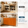 thumbnail image 3 of Burnt Orange Sink Skirt for Bathroom, Self-Adhesive Under Sink Curtain, Country Modern Farmhouse Solid Fall Orange Hide Pipes & Storage Fabric Cabinet Skirt Cover for Kitchen Laundry 32"x55", 3 of 8