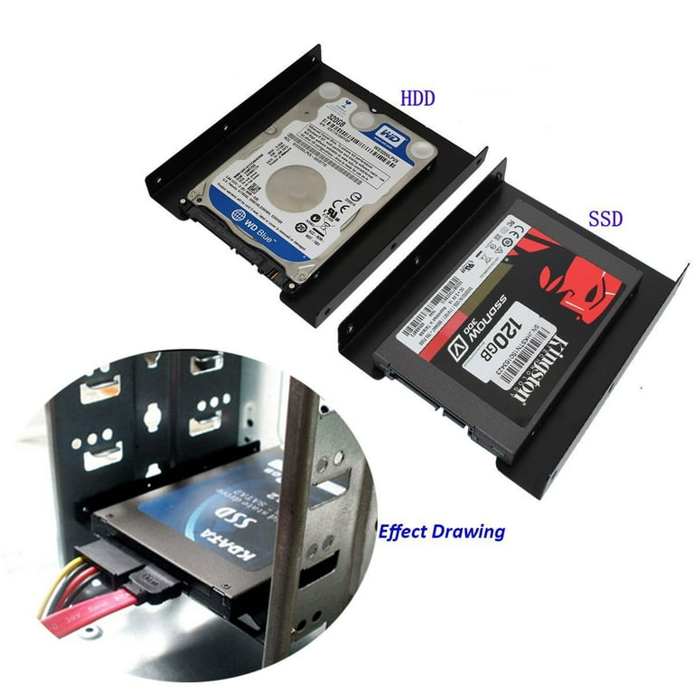 SSD HDD Holder 2.5 to 3.5 Mounting Bracket Hard Drive Adapter (2 Pack)  (Black)