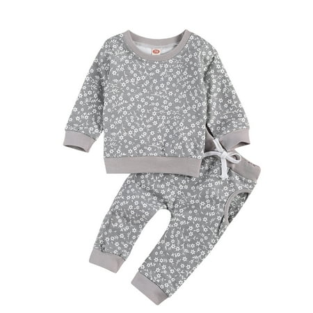 

Infant Toddler Baby Girls Floral Sweatshirts Top Legging Pant Outfits