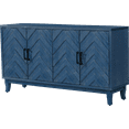 thumbnail image 5 of Vintage Sideboard Buffet Cabinet,Lacquered Accent Storage Cabinet with 4 Doors and Adjustable Shelves,Wooden Console Table for Living Room Dining Room Bedroom,Antique Navy Blue, 5 of 7