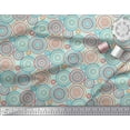 thumbnail image 3 of Soimoi Green Poly Georgette Fabric Circle Art Geometric Printed Craft Fabric by the Yard 52 Inch Wide, 3 of 5