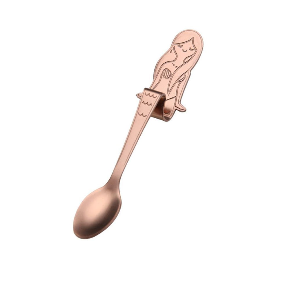 Cute Mermaid Spoon 304 Stainless Steel Teaspoon Long Handle Coffee Spoons S9N5