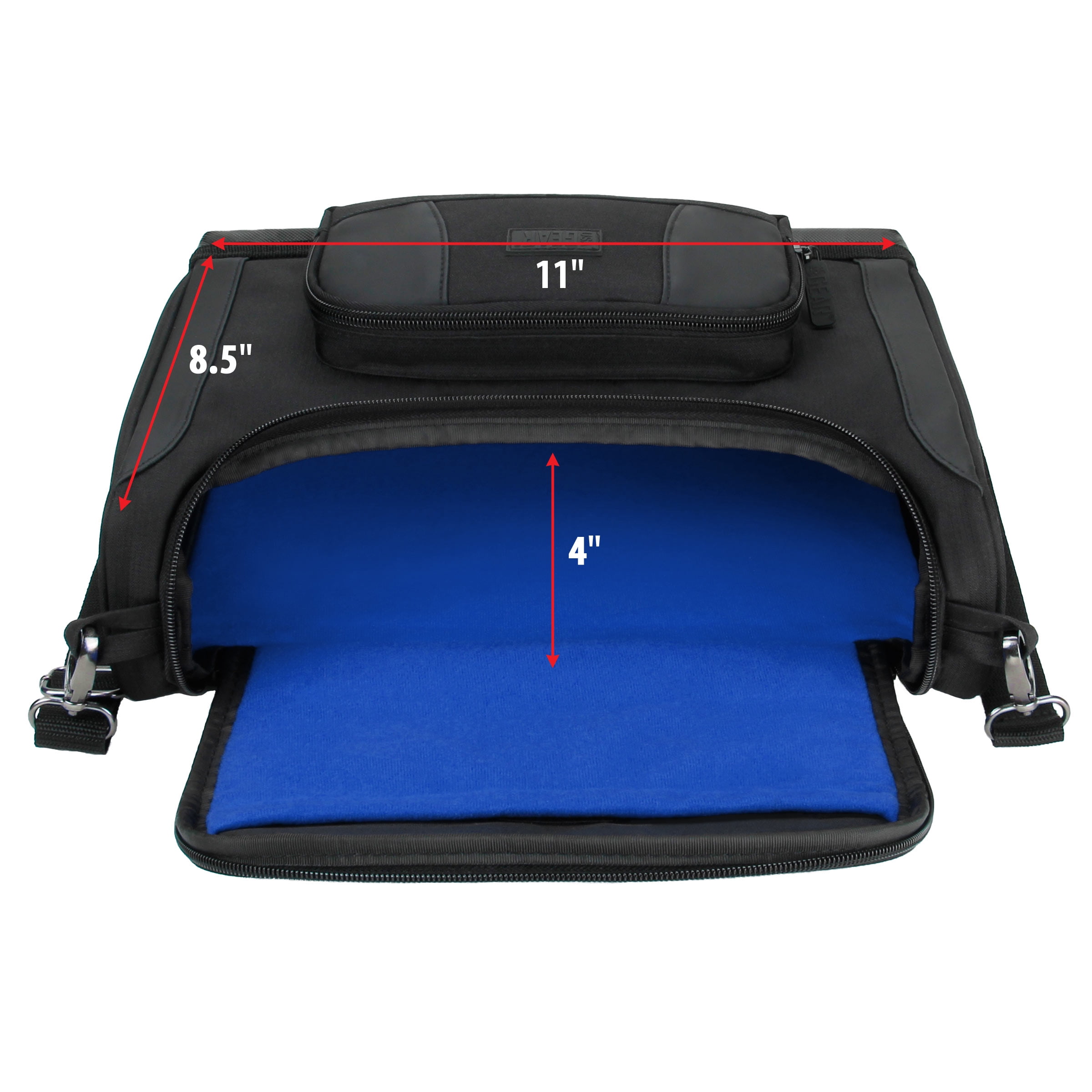 USA GEAR Massage Gun Carrying Case with Customizable Interior, Water Resistant Nylon Exterior, Blue