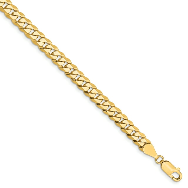 14K Yellow Gold 5.75mm Beveled Curb Chain