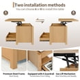 thumbnail image 4 of CazToi Table Basse de 40 Pouces à Plateau Relevable, Multifonction, Convertible en Table de Salle à Manger avec Tiroirs et Rangement Caché, 4 of 8