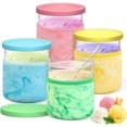 thumbnail image 1 of YAOMOBB Elastic Band Ice Cream Cover Neoprene Ice Cream Sleeve Holder 4 Pcs Spoon Insulators Sorbet Accessory for 24oz Ninja Cream Pints, 1 of 6