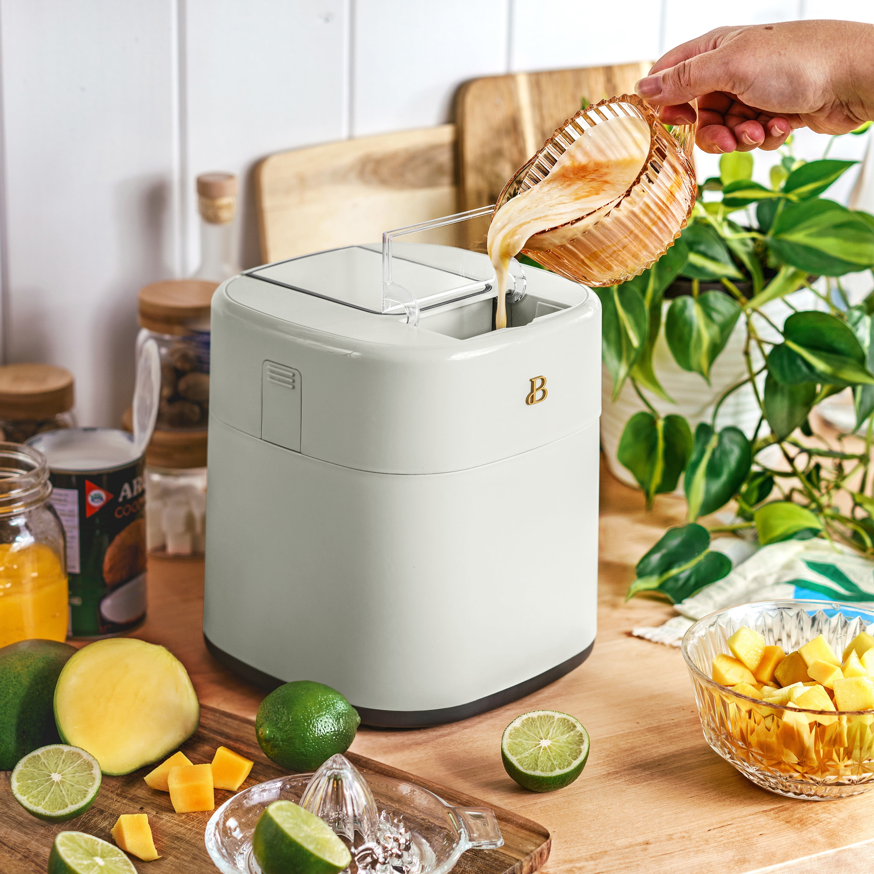 Beautiful 1.5 Qt Ice Cream Maker with Touch Activated Display, White Icing by Drew Barrymore