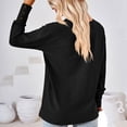 thumbnail image 3 of Samickarr Pullover Sweaters For Women Fall Sweatshirt Tunic Tops For Women To Wear With Leggings Women's V-neck Long Sleeve Lace Button Loose T-shirt, 3 of 3