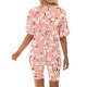 thumbnail image 4 of Blusas para las Mujeres Casual Impreso Cuello en V Manga Corta Blusa Pantalones Cortos, Conjuntos de Ropa para las Mujeres, 4 of 5