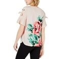 thumbnail image 2 of JM Collection Women's Plus Short Sleeve Printed Casual Top Rose Size 3 Extra Large, 2 of 4