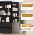 thumbnail image 6 of 72" Tall Kitchen Pantry Cabinet, Farmhouse Storage Cabinet with 2 Drawers and 8-Door Spice Rack, Freestanding Storage Organizer with Adjustable Shelves  for Bathroom, Dining Room, Entryway, Black, 6 of 9