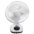 thumbnail image 1 of Ventilador de mesa solar de 12 pulgadas, profesional, eficiente, de ahorro de energía, seguro, de bajo ruido, para acampar al aire libre, 100-240 V, color blanco, 1 of 15