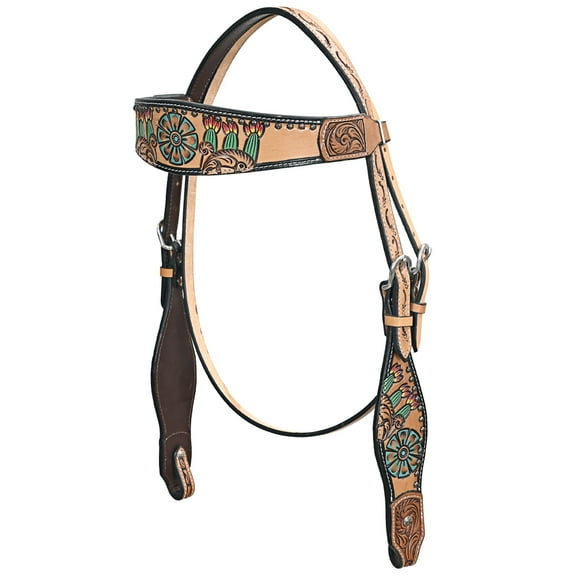 HILASON Western Horse Headstall American Leather Tan