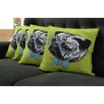 thumbnail image 5 of Ambesonne Pug Throw Pillow Cover 4 Pack, Pug with a Bow Tie, 20", Apple Green Pale Blue, 5 of 5