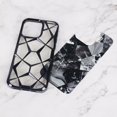 thumbnail image 3 of Compatible with iPhone 15 Plus Shiny Plating Marble Case with Detachable Glitter Paper for Women Men Fashion Luxury Electroplated Soft TPU Camera Protection Shockproof Phone Cover, Black, 3 of 12