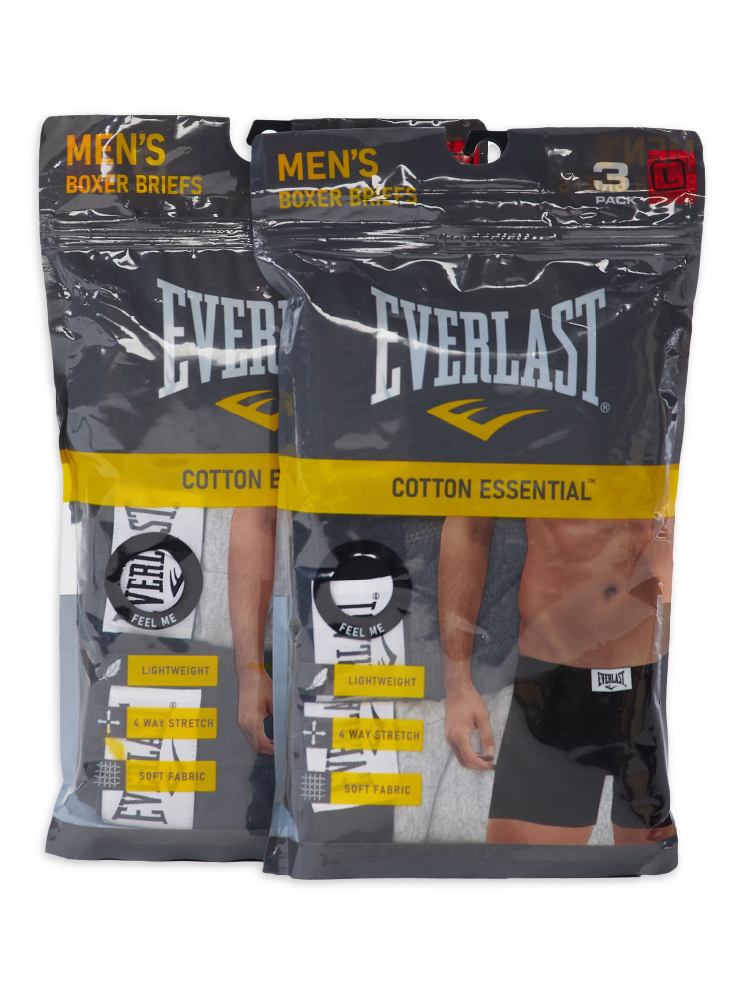 Everlast Men’s Boxer Briefs Performance Breathable Underwear for Men, 6-Pack