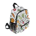 thumbnail image 2 of FORMRS Kids School Backpack with Front Zippered Pocket 12" Student Travel Daypack, Purple Vegetables Pattern, 2 of 6