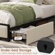 thumbnail image 4 of Rustic velvet forrado tamaño individual size marco de cama-2 almacenamiento cajones estación de carga almacenamiento cabecero-no box spring fácil montaje noise free (beige), 4 of 7