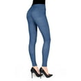 thumbnail image 2 of MeMoi Unbottled Cotton Blend Denim Jean Leggings - Womens - Female (M/L, Medium Wash), 2 of 6