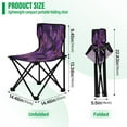 thumbnail image 3 of 600D Oxford Camping Chair Portable Foldable Chair Supports 220 lbs for Picnic, Fishing, Backpacking Glowing Purple Butterfly, 3 of 8