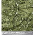 thumbnail image 1 of Soimoi Polyester Crepe Fabric Leaves & Floral Ethnic Printed Craft Fabric by The Yard 52 Inch Wide, 1 of 3