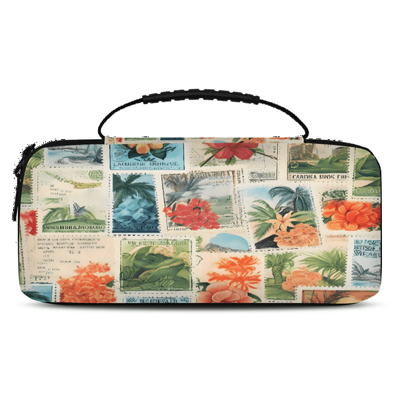 Herdesigns Tropical Beach Theme Carrying Case for Nintendo Switch 2 with 20 Game Card Slots, Portable Travel Carry Case for Accessories and Console