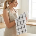 thumbnail image 5 of Unique Bargains Plaid 100% Cotton Quick Dry Kitchen Towels 4 Pack Black/Yellow 25" x 15", 5 of 6