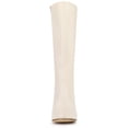 thumbnail image 7 of BLISSFUL STEP Women's Boots Round Toe Block Heels Knee High Solid Side Zipper Boots Cream White 8.5, 7 of 7