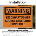 thumbnail image 3 of Secondary Power Source Generator Connected OSHA WARNING Vinyl Decal Label 7 Inch x 5 Inch - 5 Pack, 3 of 6