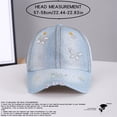 thumbnail image 3 of Ljudmp Womens Mens Vintage Washed Denim Rhinestone Baseball Cap Distressed Frayed Brim Bling Crystal Studded Cowboy Hat Adjustable Sun Hat Blue Pattern A, 3 of 5