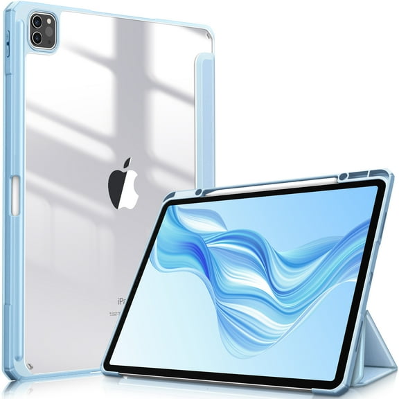 Fintie Slim Hybrid Case for iPad Pro 12.9-inch 6th Generation 2022 - Shockproof Cover with Clear Transparent Back Shell w/Pencil Holder, Also Fit iPad Pro 12.9" 5th/4th/3rd Gen