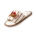 thumbnail image 2 of NexTorq Striped Dachshund Fuzzy Open Toe Slippers for Women Wide Large Size Slip On Indoor Bedroom House Slippers Soft Fluffy Comfort Womens Home Footwear, Coffee, 8, 2 of 9